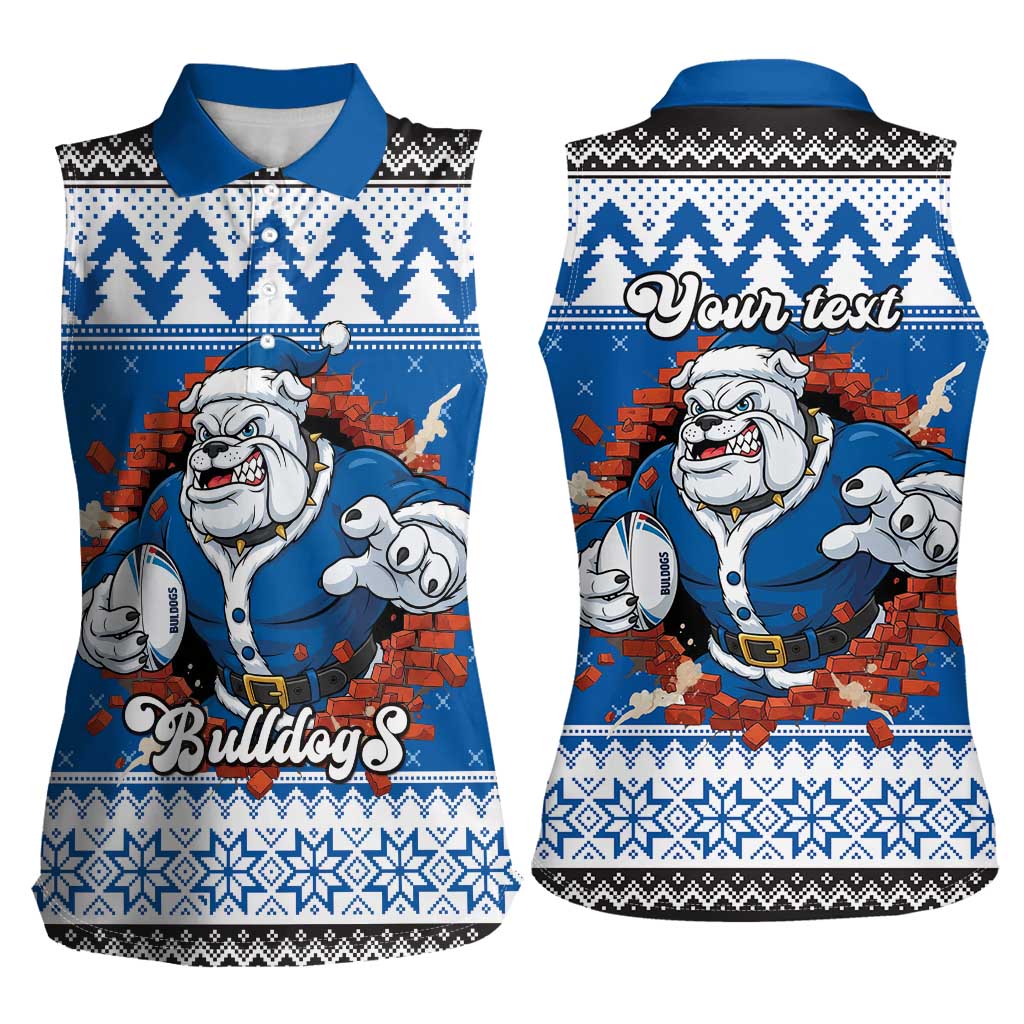 Angry Santa Bulldog Personalized Women Sleeveless Polo Shirt Christmas Rugby League Spirit - Aussie Hoodie