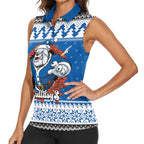 Angry Santa Bulldog Personalized Women Sleeveless Polo Shirt Christmas Rugby League Spirit - Aussie Hoodie