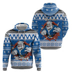 Angry Santa Bulldog Personalized Zip Hoodie Christmas Rugby League Spirit - Aussie Hoodie