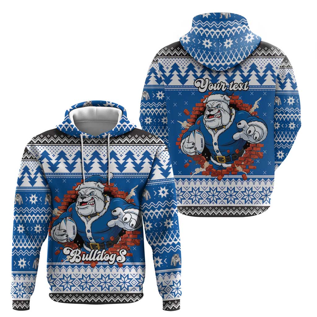 Angry Santa Bulldog Personalized Zip Hoodie Christmas Rugby League Spirit - Aussie Hoodie