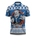 Angry Santa Bulldog Personalized Zipper Polo Shirt Christmas Rugby League Spirit - Aussie Hoodie