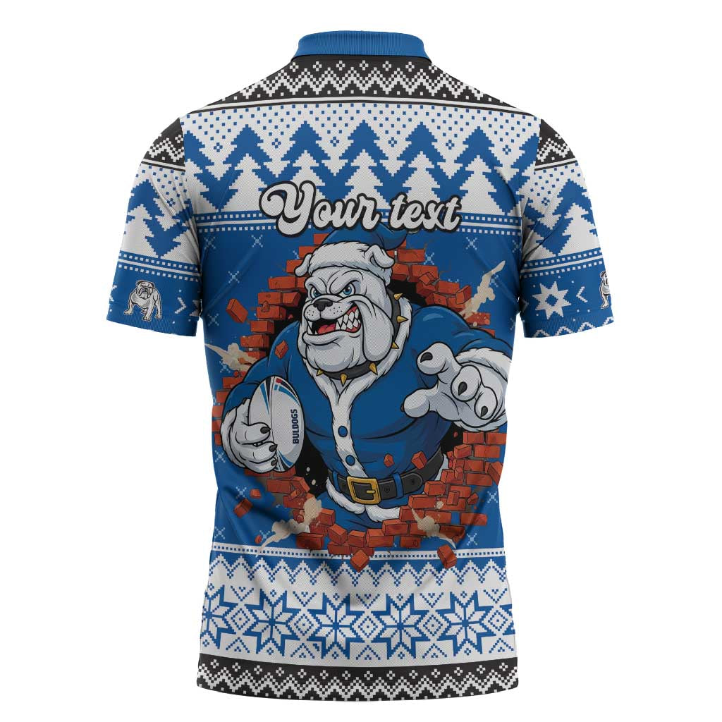 Angry Santa Bulldog Personalized Zipper Polo Shirt Christmas Rugby League Spirit - Aussie Hoodie