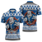 Angry Santa Bulldog Personalized Zipper Polo Shirt Christmas Rugby League Spirit - Aussie Hoodie