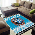 Claus Shark Strikes Personalized Area Rug Christmas Rugby League Spirit - Aussie Hoodie