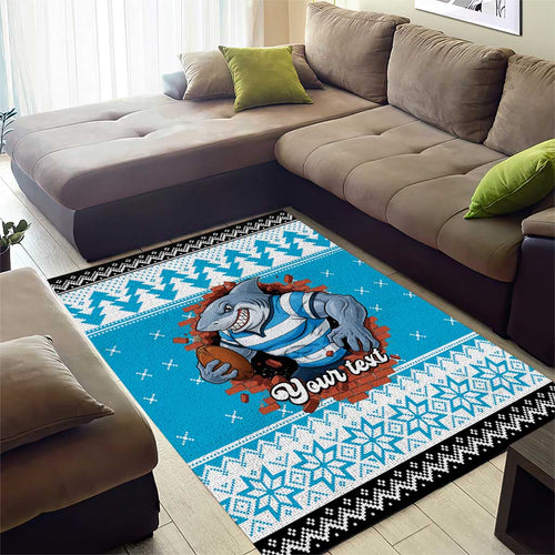 Claus Shark Strikes Personalized Area Rug Christmas Rugby League Spirit - Aussie Hoodie