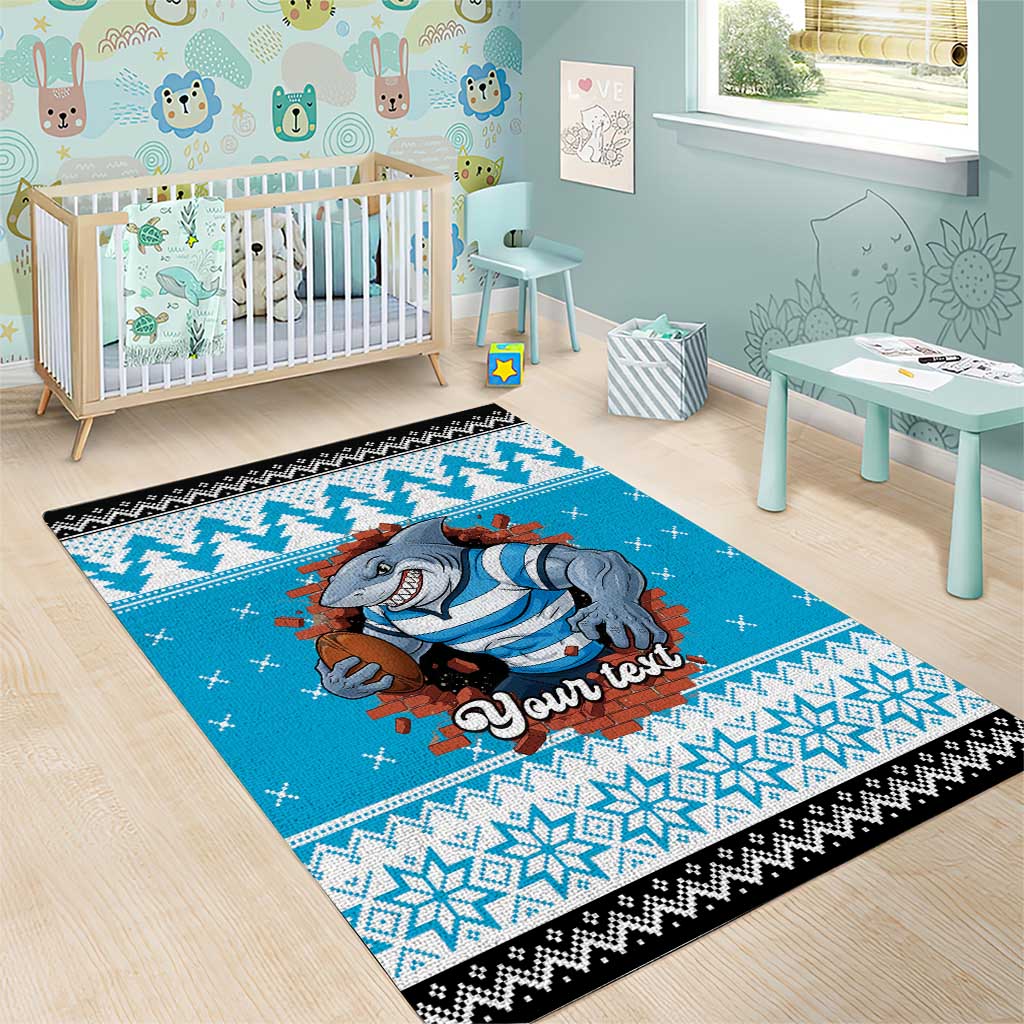 Claus Shark Strikes Personalized Area Rug Christmas Rugby League Spirit - Aussie Hoodie