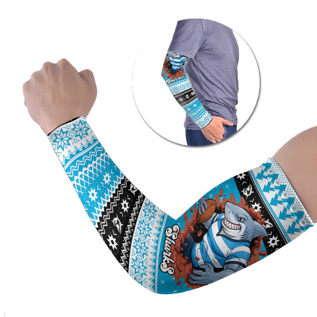 Claus Shark Strikes Personalized Arm Sleeves Christmas Rugby League Spirit - Aussie Hoodie