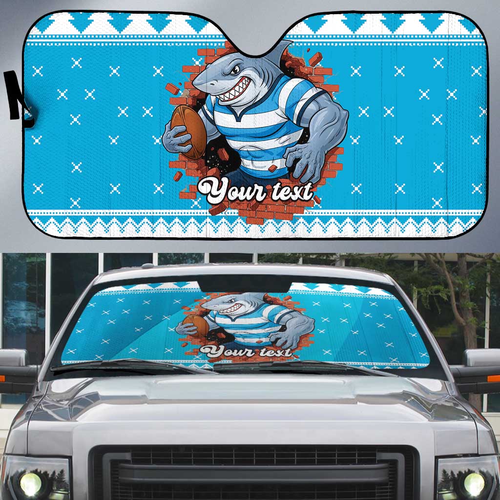 Claus Shark Strikes Personalized Auto Sun Shade Christmas Rugby League Spirit - Aussie Hoodie