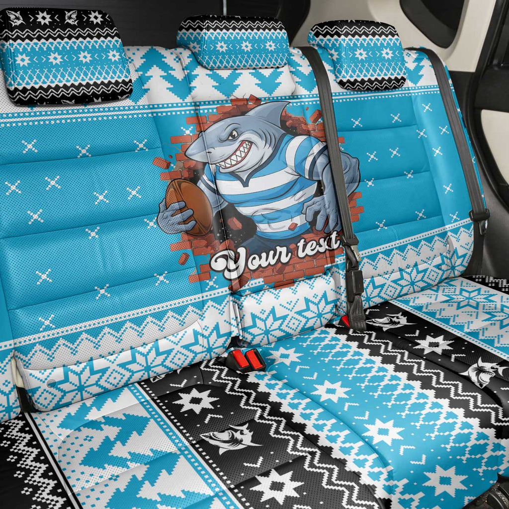 Claus Shark Strikes Personalized Back Car Seat Cover Christmas Rugby League Spirit - Aussie Hoodie