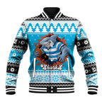 Claus Shark Strikes Personalized Baseball Jacket Christmas Rugby League Spirit - Aussie Hoodie