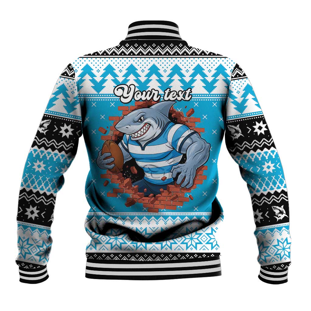 Claus Shark Strikes Personalized Baseball Jacket Christmas Rugby League Spirit - Aussie Hoodie