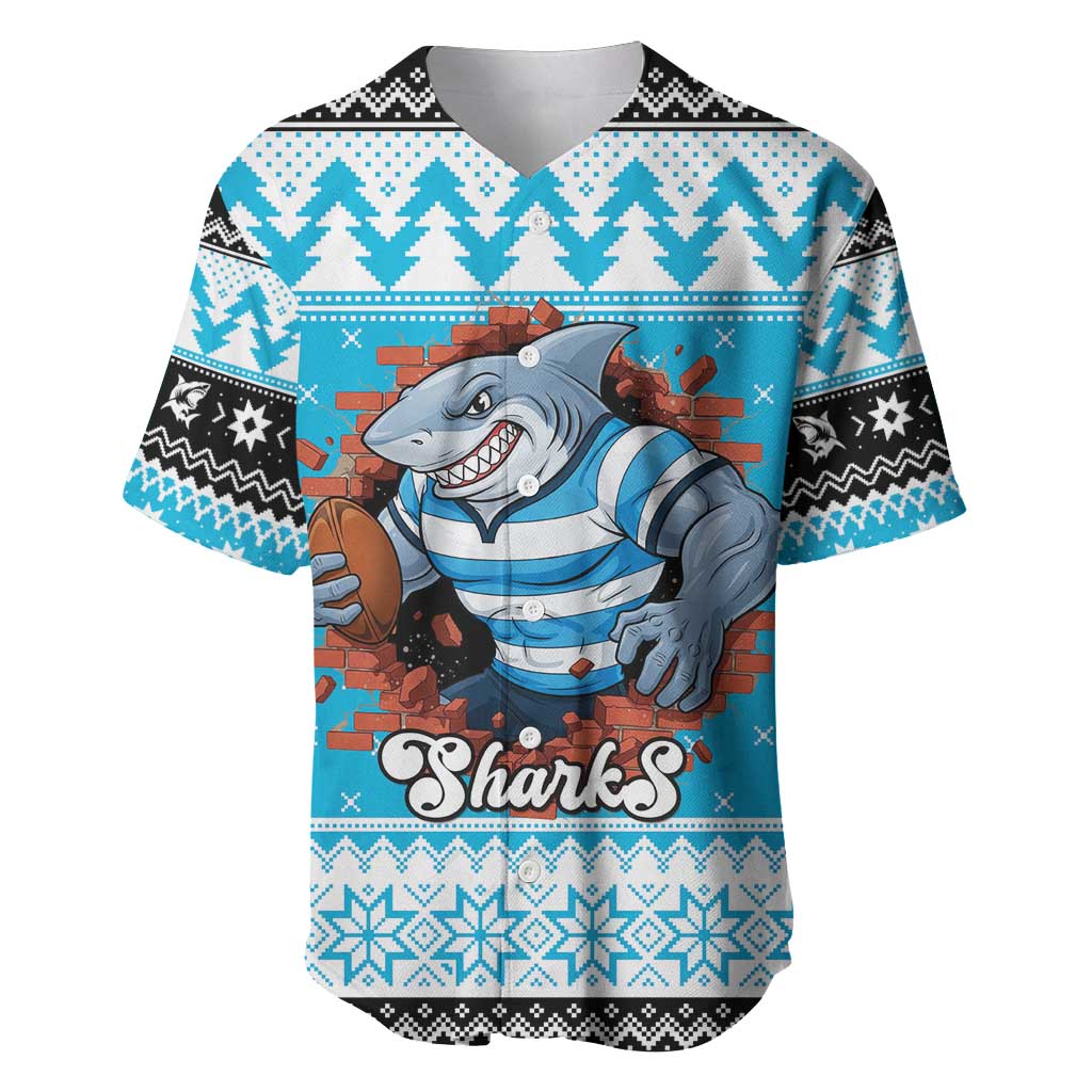 Claus Shark Strikes Personalized Baseball Jersey Christmas Rugby League Spirit - Aussie Hoodie