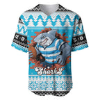 Claus Shark Strikes Personalized Baseball Jersey Christmas Rugby League Spirit - Aussie Hoodie