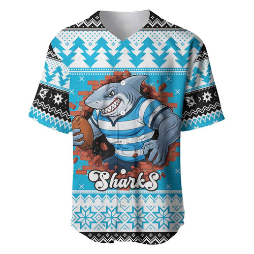 Claus Shark Strikes Personalized Baseball Jersey Christmas Rugby League Spirit - Aussie Hoodie