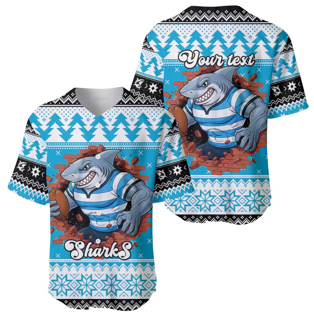 Claus Shark Strikes Personalized Baseball Jersey Christmas Rugby League Spirit - Aussie Hoodie