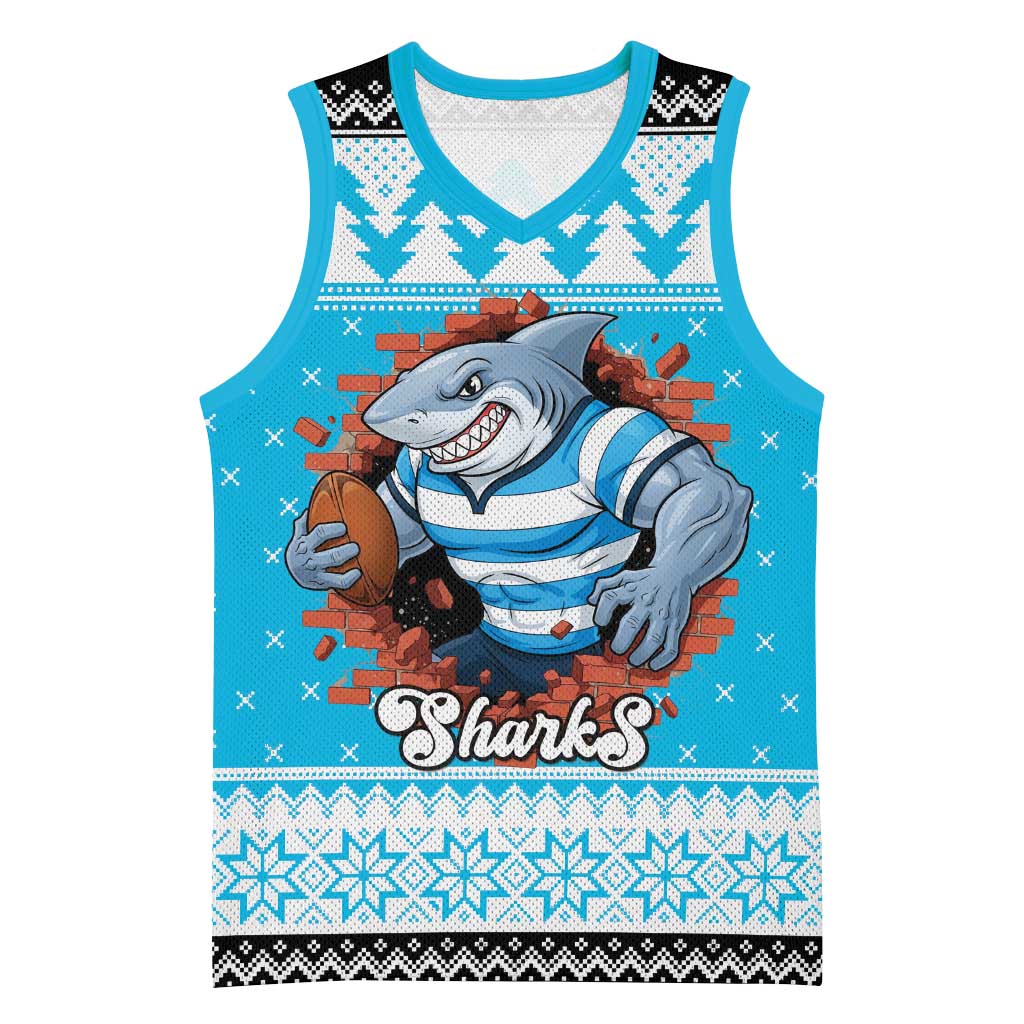 Claus Shark Strikes Personalized Basketball Jersey Christmas Rugby League Spirit - Aussie Hoodie