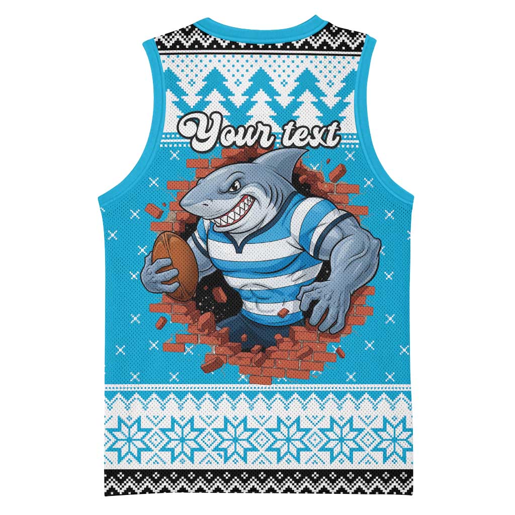 Claus Shark Strikes Personalized Basketball Jersey Christmas Rugby League Spirit - Aussie Hoodie