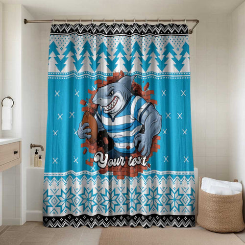 Claus Shark Strikes Personalized Bathroom Set Christmas Rugby League Spirit - Aussie Hoodie