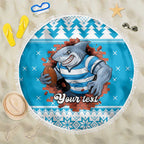 Claus Shark Strikes Personalized Beach Blanket Christmas Rugby League Spirit - Aussie Hoodie