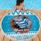 Claus Shark Strikes Personalized Beach Blanket Christmas Rugby League Spirit - Aussie Hoodie