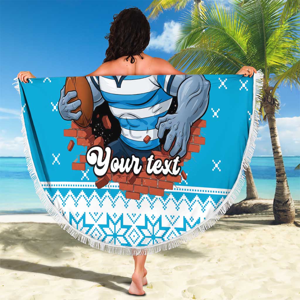 Claus Shark Strikes Personalized Beach Blanket Christmas Rugby League Spirit - Aussie Hoodie