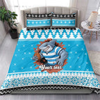 Claus Shark Strikes Personalized Bedding Set Christmas Rugby League Spirit - Aussie Hoodie