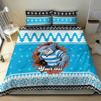 Claus Shark Strikes Personalized Bedding Set Christmas Rugby League Spirit - Aussie Hoodie