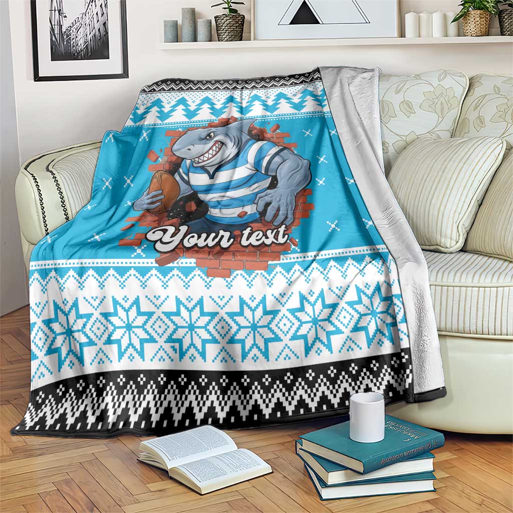 Claus Shark Strikes Personalized Blanket Christmas Rugby League Spirit - Aussie Hoodie