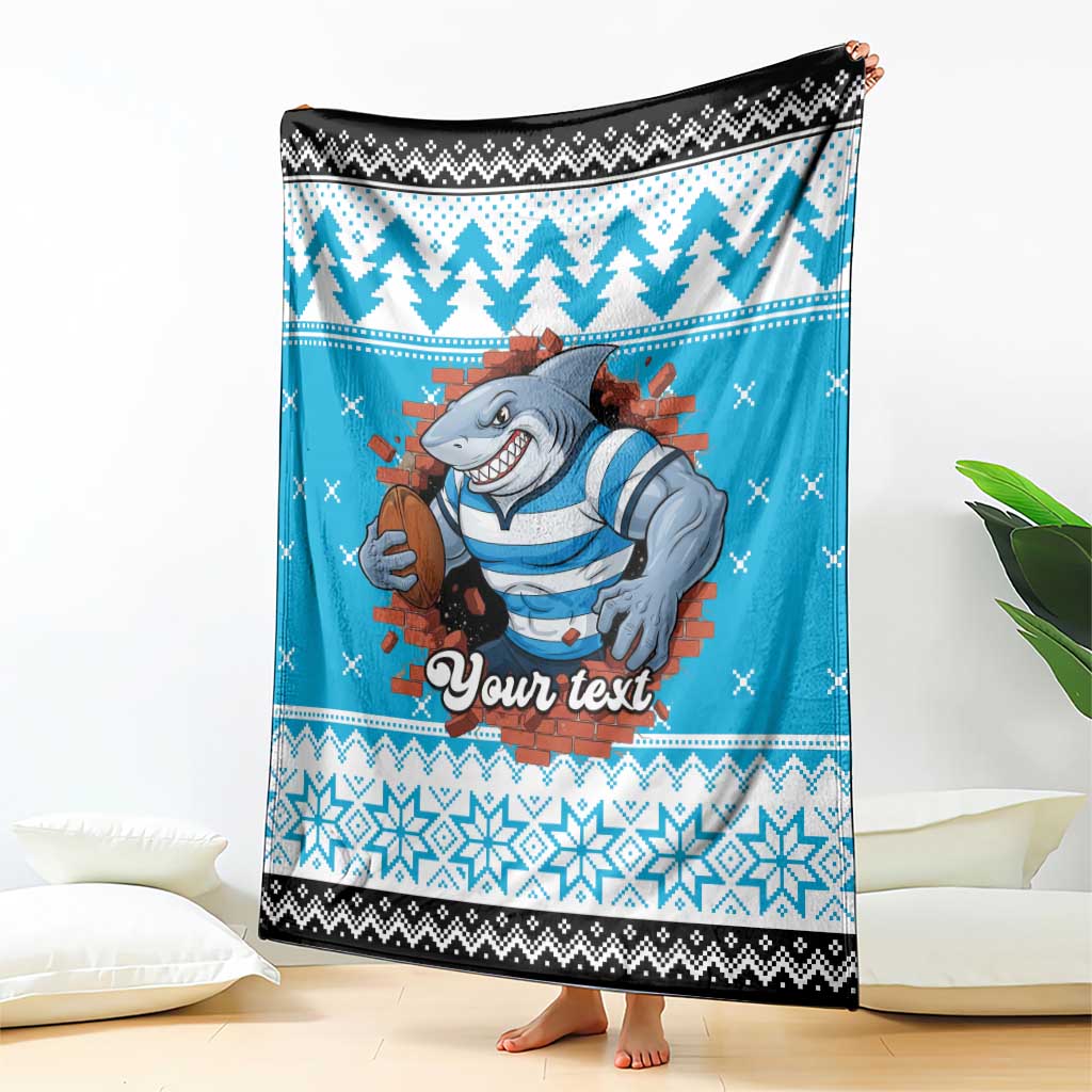 Claus Shark Strikes Personalized Blanket Christmas Rugby League Spirit - Aussie Hoodie