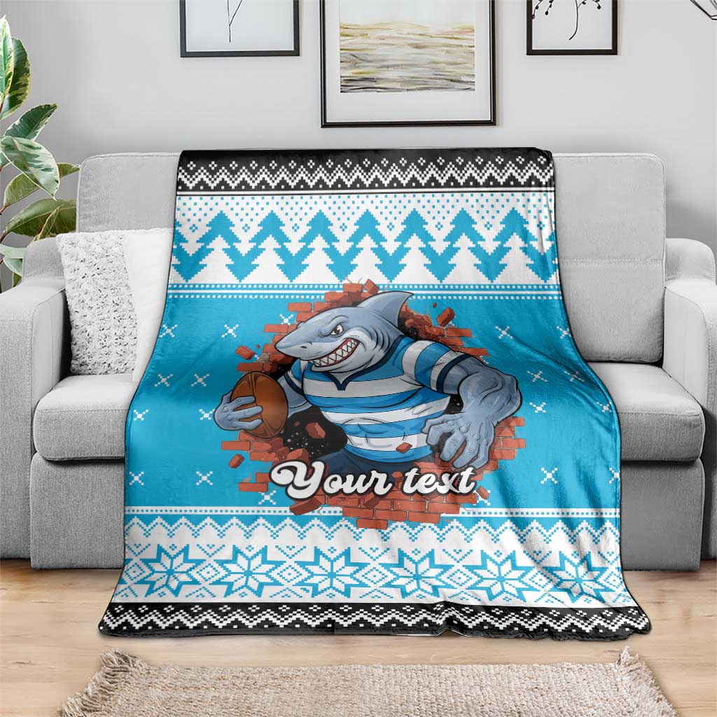 Claus Shark Strikes Personalized Blanket Christmas Rugby League Spirit - Aussie Hoodie