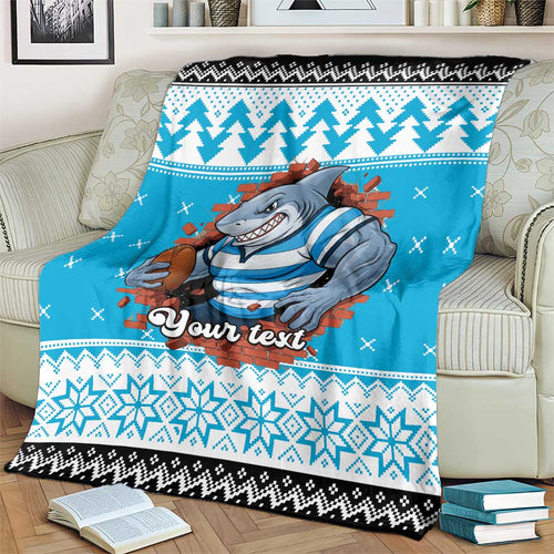 Claus Shark Strikes Personalized Blanket Christmas Rugby League Spirit - Aussie Hoodie