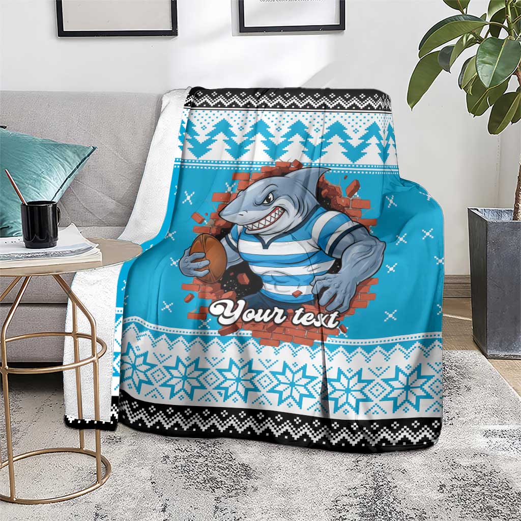 Claus Shark Strikes Personalized Blanket Christmas Rugby League Spirit - Aussie Hoodie