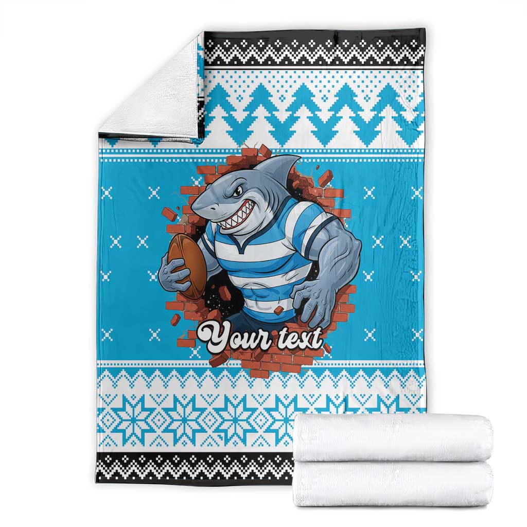 Claus Shark Strikes Personalized Blanket Christmas Rugby League Spirit - Aussie Hoodie