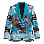Claus Shark Strikes Personalized Blazer Christmas Rugby League Spirit - Aussie Hoodie