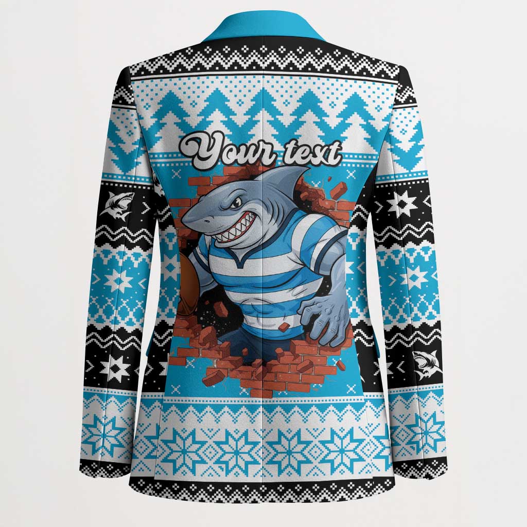 Claus Shark Strikes Personalized Blazer Christmas Rugby League Spirit - Aussie Hoodie