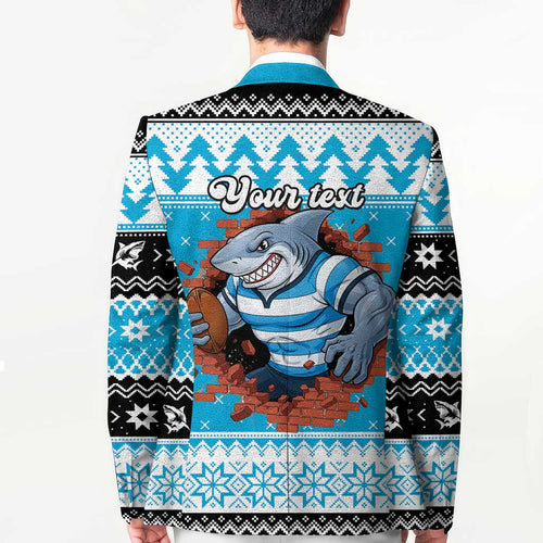 Claus Shark Strikes Personalized Blazer Christmas Rugby League Spirit - Aussie Hoodie