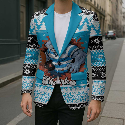 Claus Shark Strikes Personalized Blazer Christmas Rugby League Spirit - Aussie Hoodie
