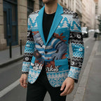 Claus Shark Strikes Personalized Blazer Christmas Rugby League Spirit - Aussie Hoodie