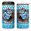 Claus Shark Strikes Personalized 4 in 1 Can Cooler Tumbler Christmas Rugby League Spirit - Aussie Hoodie