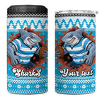 Claus Shark Strikes Personalized 4 in 1 Can Cooler Tumbler Christmas Rugby League Spirit - Aussie Hoodie