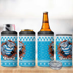 Claus Shark Strikes Personalized 4 in 1 Can Cooler Tumbler Christmas Rugby League Spirit - Aussie Hoodie