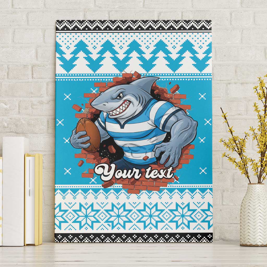 Claus Shark Strikes Personalized Canvas Wall Art Christmas Rugby League Spirit - Aussie Hoodie