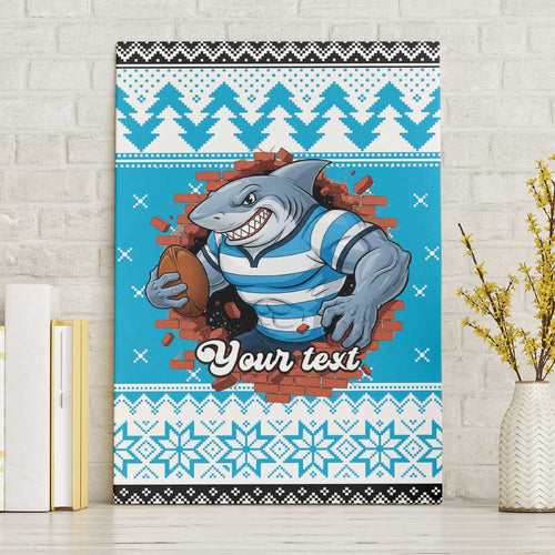 Claus Shark Strikes Personalized Canvas Wall Art Christmas Rugby League Spirit - Aussie Hoodie