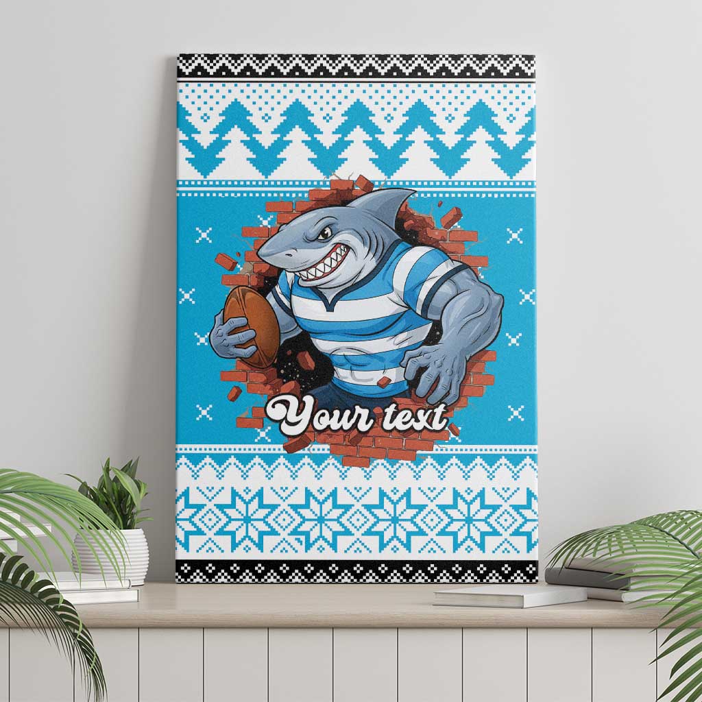 Claus Shark Strikes Personalized Canvas Wall Art Christmas Rugby League Spirit - Aussie Hoodie