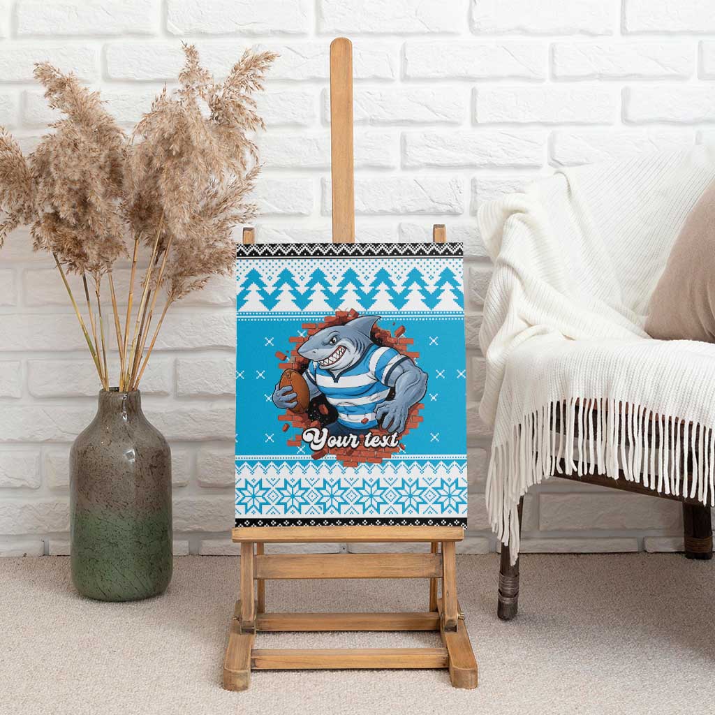 Claus Shark Strikes Personalized Canvas Wall Art Christmas Rugby League Spirit - Aussie Hoodie