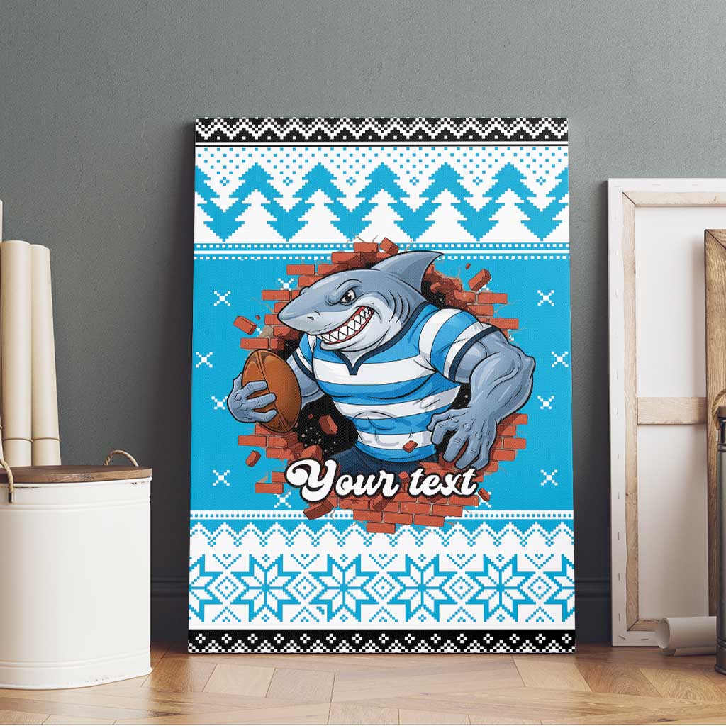 Claus Shark Strikes Personalized Canvas Wall Art Christmas Rugby League Spirit - Aussie Hoodie