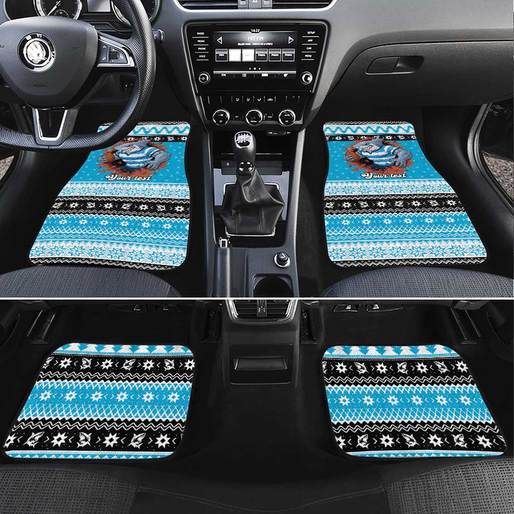 Claus Shark Strikes Personalized Car Mats Christmas Rugby League Spirit - Aussie Hoodie