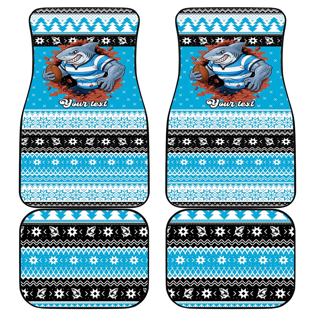 Claus Shark Strikes Personalized Car Mats Christmas Rugby League Spirit - Aussie Hoodie