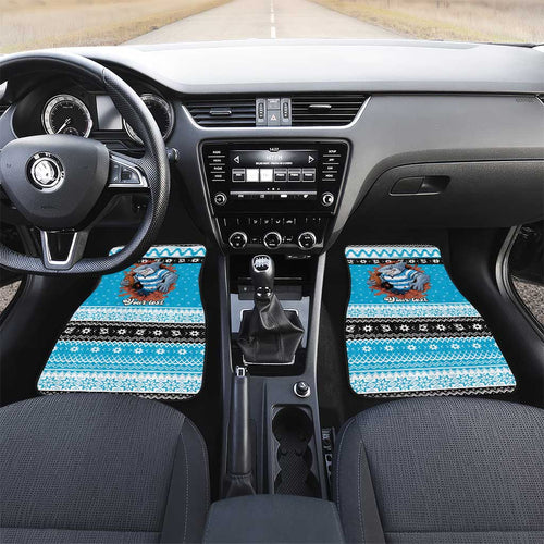 Claus Shark Strikes Personalized Car Mats Christmas Rugby League Spirit - Aussie Hoodie
