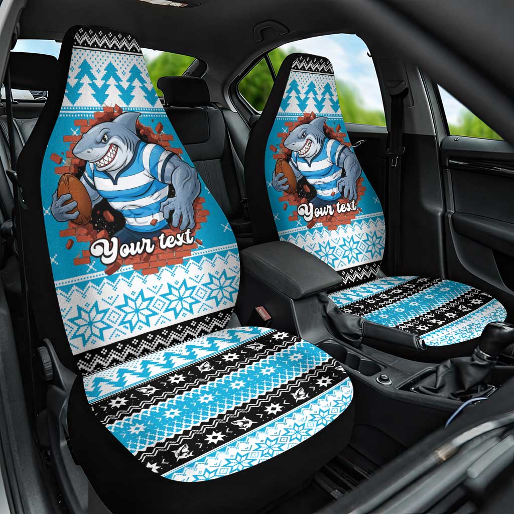 Claus Shark Strikes Personalized Car Seat Cover Christmas Rugby League Spirit - Aussie Hoodie
